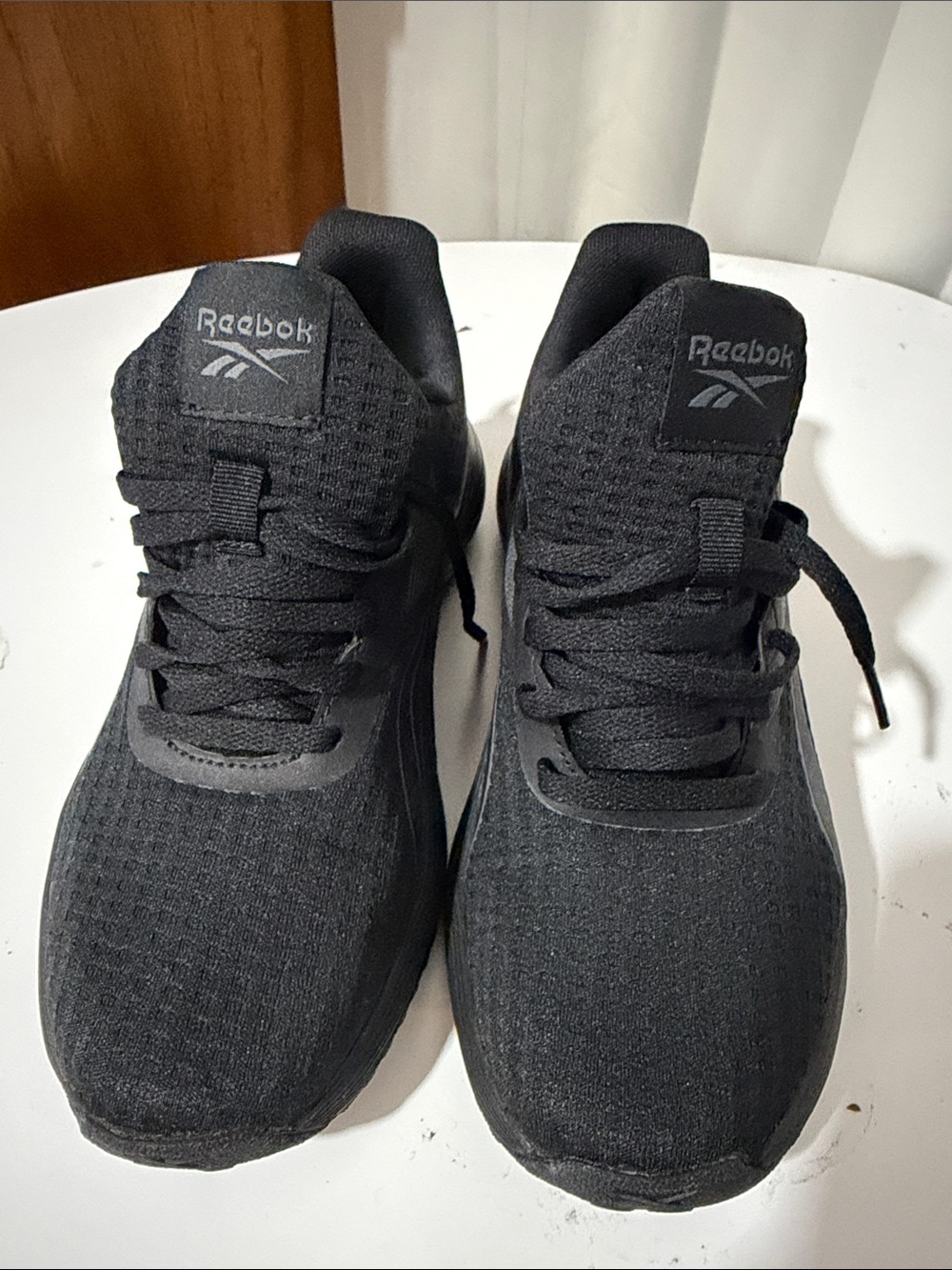 Reebok Men's Black Knit Lace-Up Sneakers